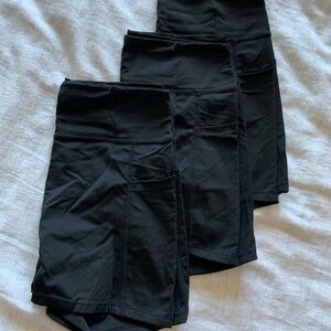 Black Athletic Shorts Set of 3